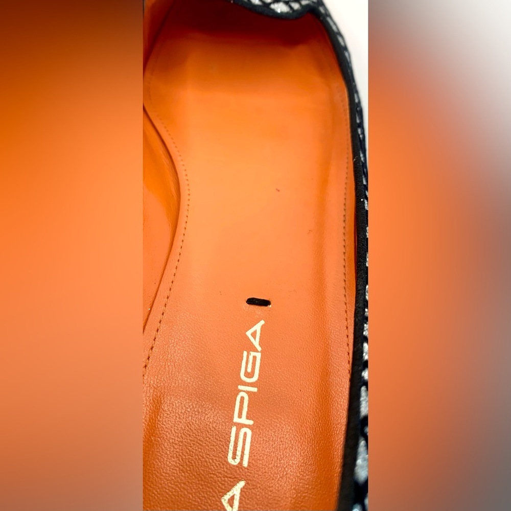 Via Spiga Edina Ballet Flats - Black w/ Silver Sparkle - 7.5M - Picture 12 of 12